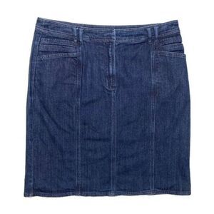 Jones New York Stretch Dark Wash‎ Straight Pencil Denim Jean Skirt Sz 8